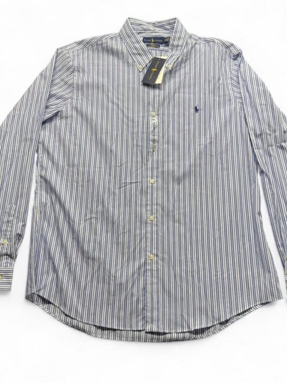 Polo by Ralph Lauren Men's Blue & White Striped Button-Down Shirt